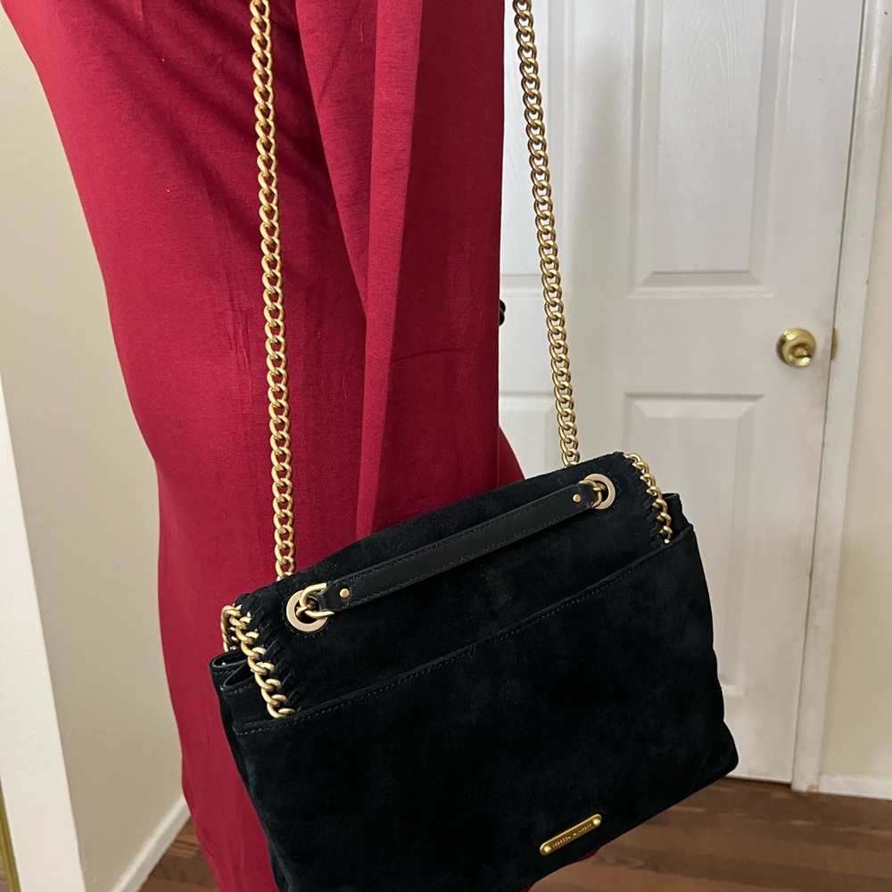 Rebecca Minkoff Black Shoulder Bag with Gold Chain